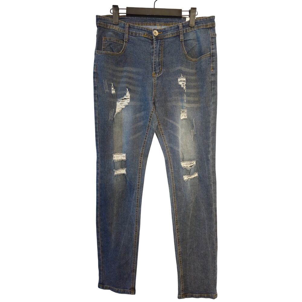 Cute! Distressed Skinny Jeans Cotton/Poly -M- 28" Inseam |  30" Waist (B45)